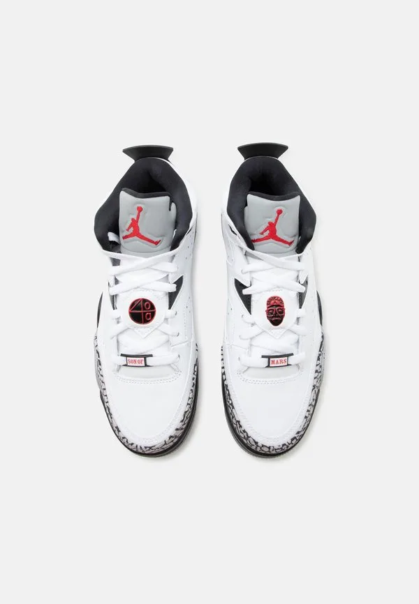 Высокие кроссовки son of mars Jordan, White/Gym Red/Black/Cement Grey — фото 4