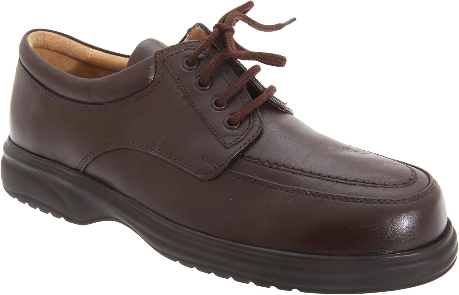 Мужские кожаные туфли Roamers Superlite с широкой колодкой и шнуровкой, Black — фото 2