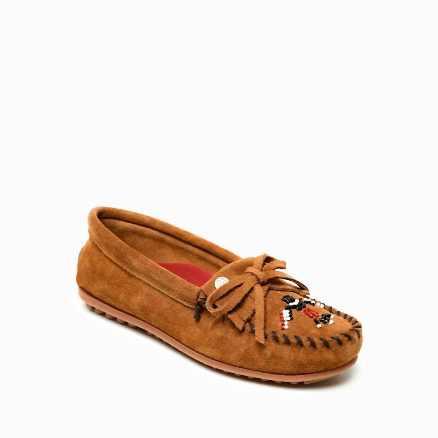Женские мокасины Thunderbird Animikii на жесткой подошве в коричневом цвете Minnetonka