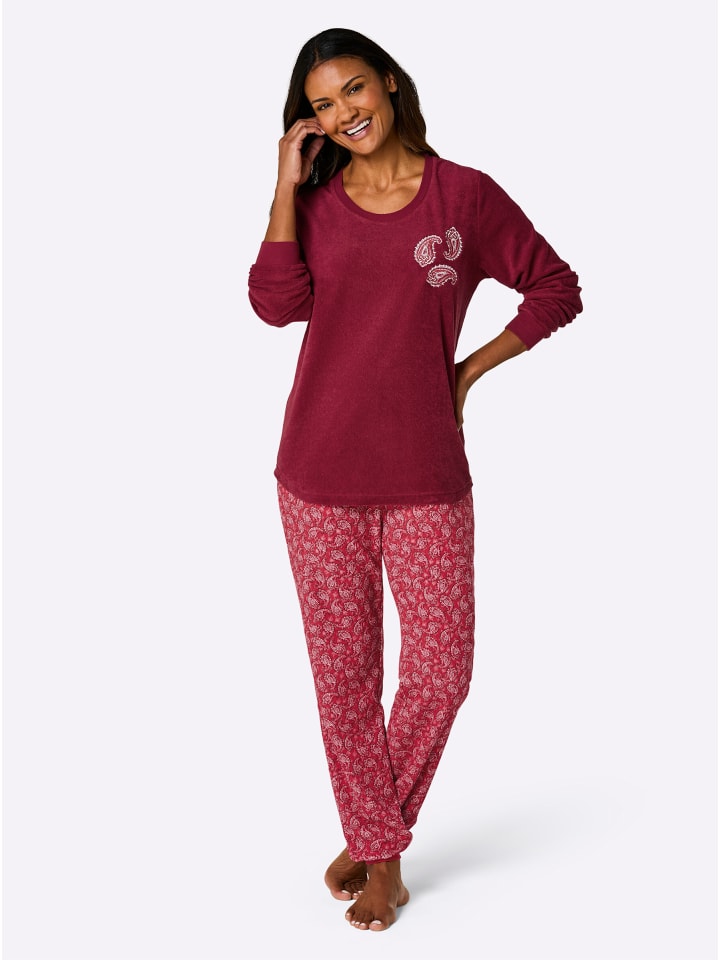 

WITT WEIDEN Пижама с принтом темно-красного и пыльно-розового цвета