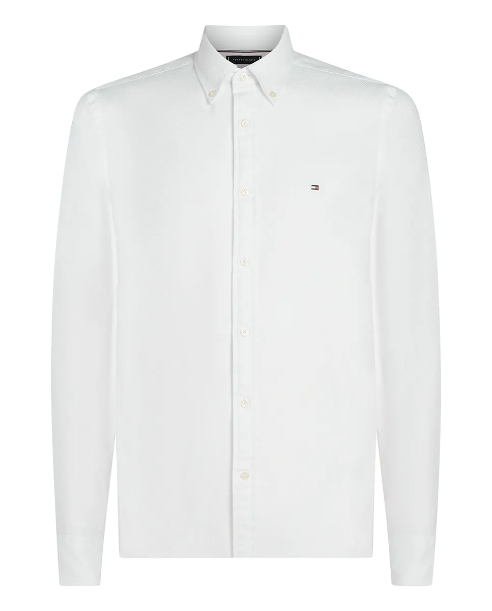 

Мужская рубашка с длинным рукавом однотонная больших размеров Tommy Hilfiger, белый