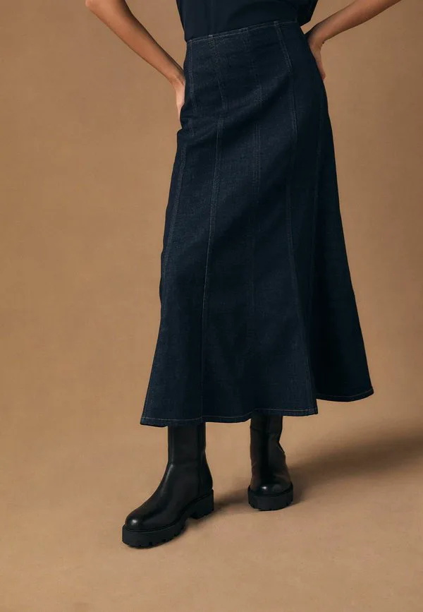 Длинная джинсовая юбка миди с полным швом Next, Denim Rinse — фото 4
