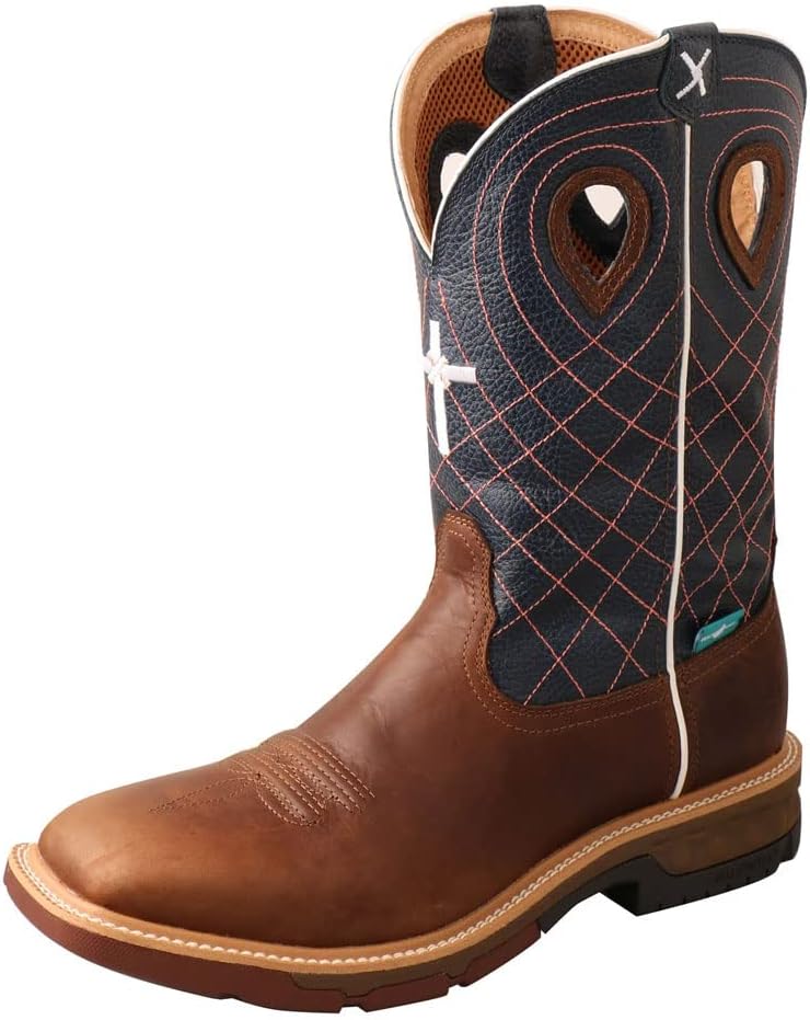 

Ботинки Twisted X Men's 12 с металлическим носком в западном стиле, темно-синий