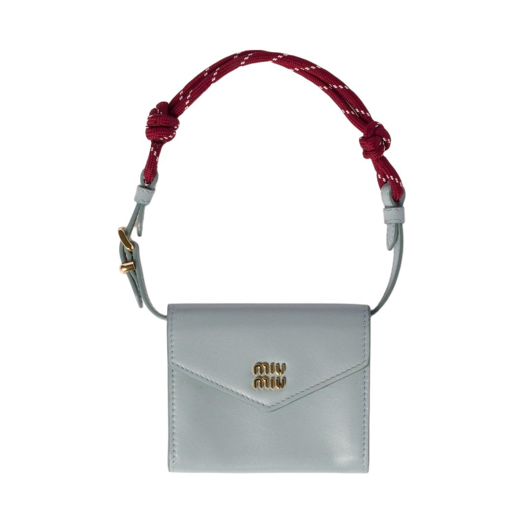 

MIU MIU Женский бумажник из телячьей кожи синий