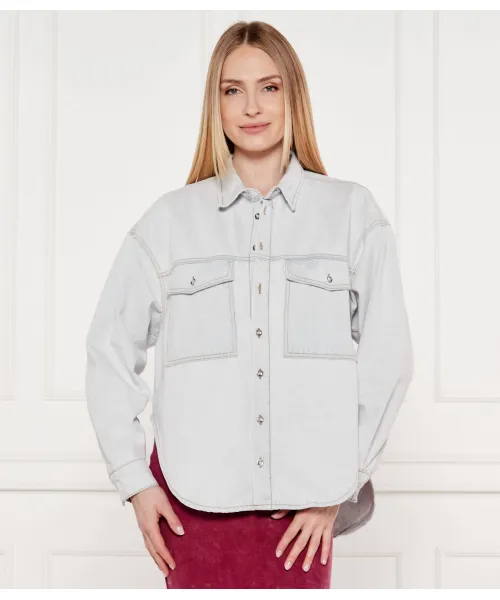 

Джинсовая рубашка со смайликами Дарья Relaxed fit One Teaspoon, синий