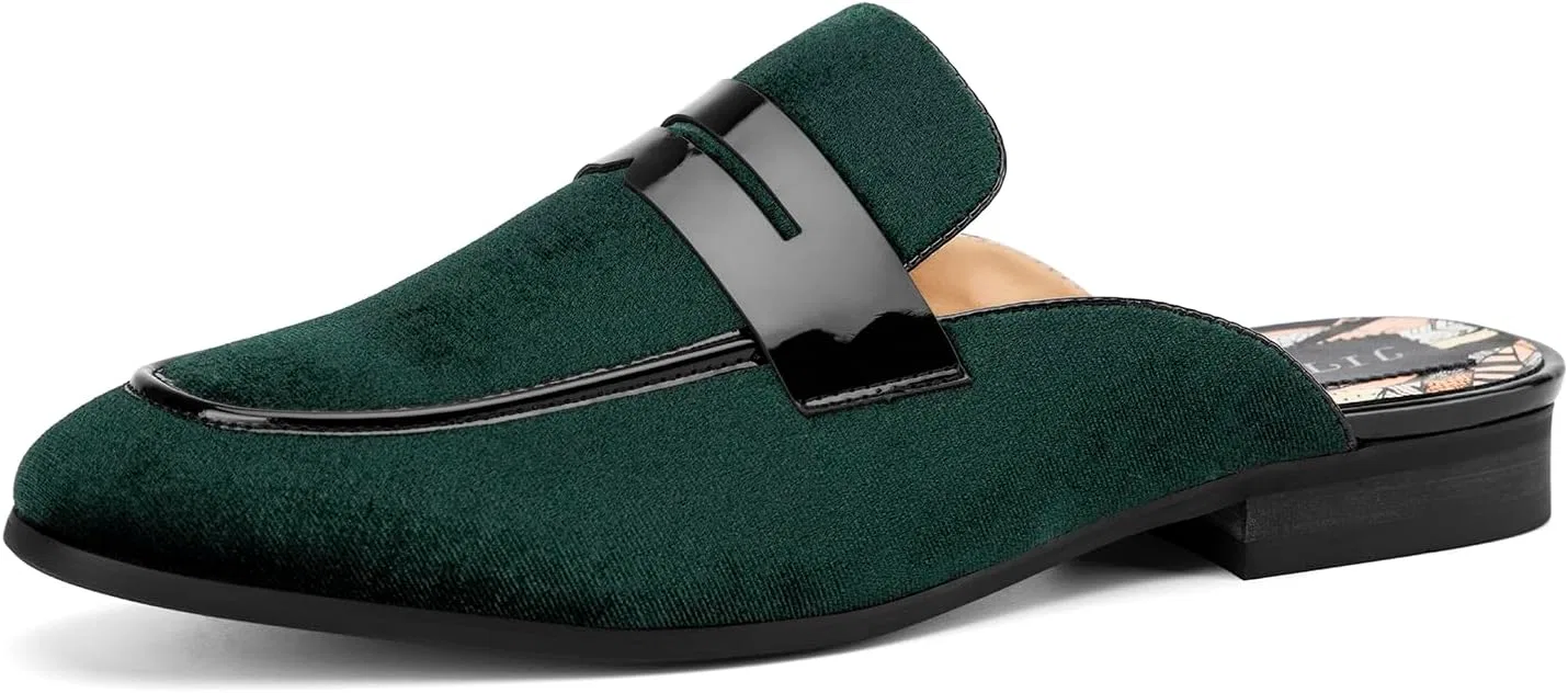 Мужские мюли JITAI Velvet, зеленые