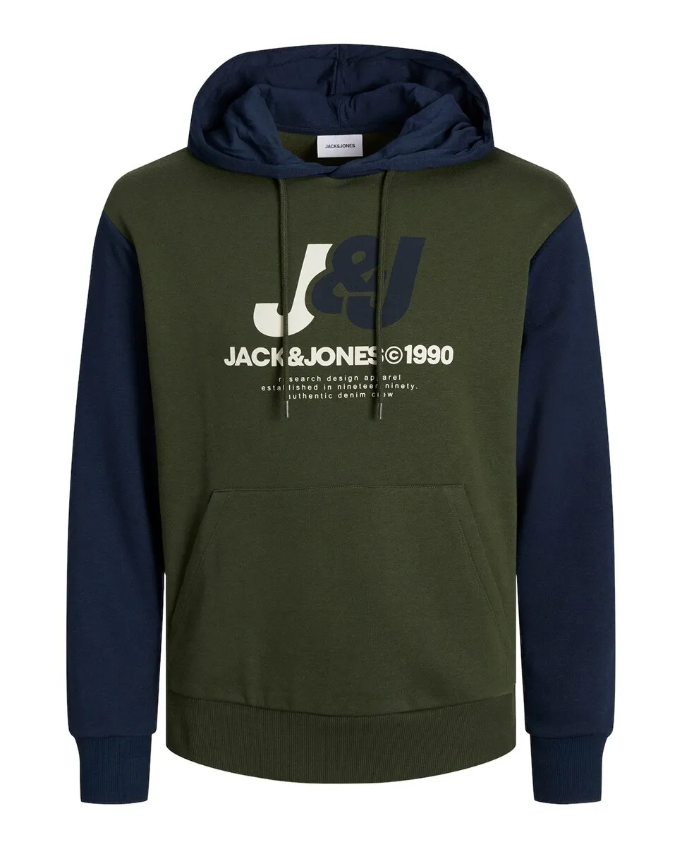 

Мужская толстовка с длинными рукавами и вышивкой спереди Jack & Jones, зеленый
