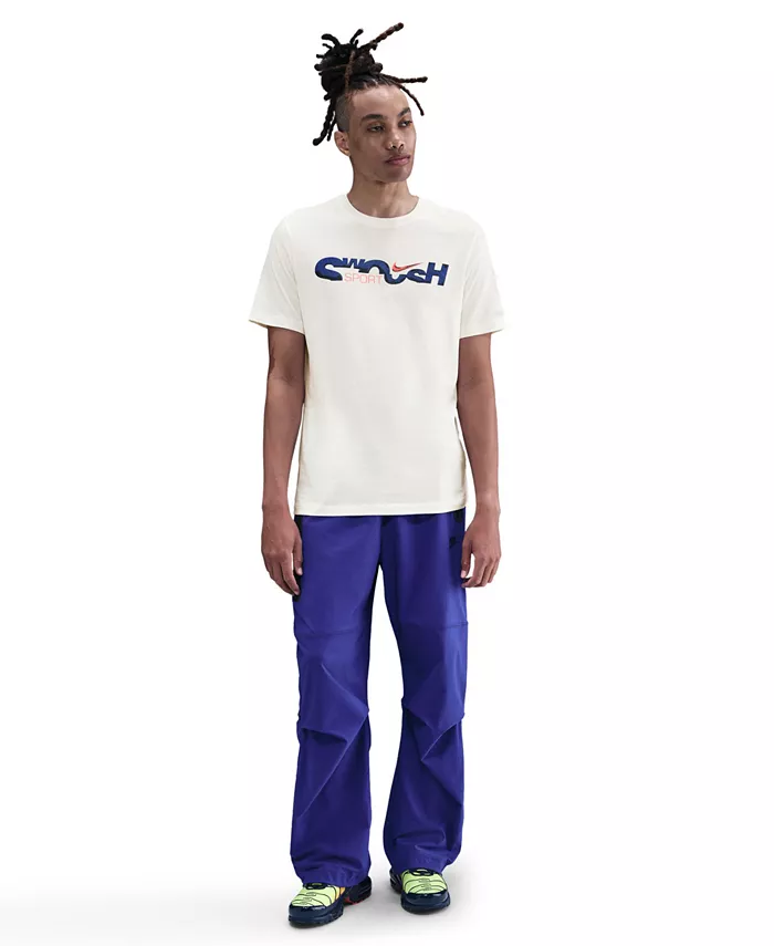 

Мужская футболка для спорта с ребристым воротником Nike, белый