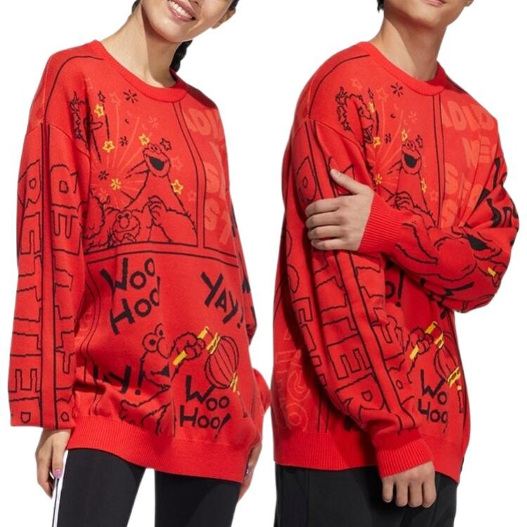 Sesame Street X свитер унисекс красный Adidas Neo, красный — фото 2
