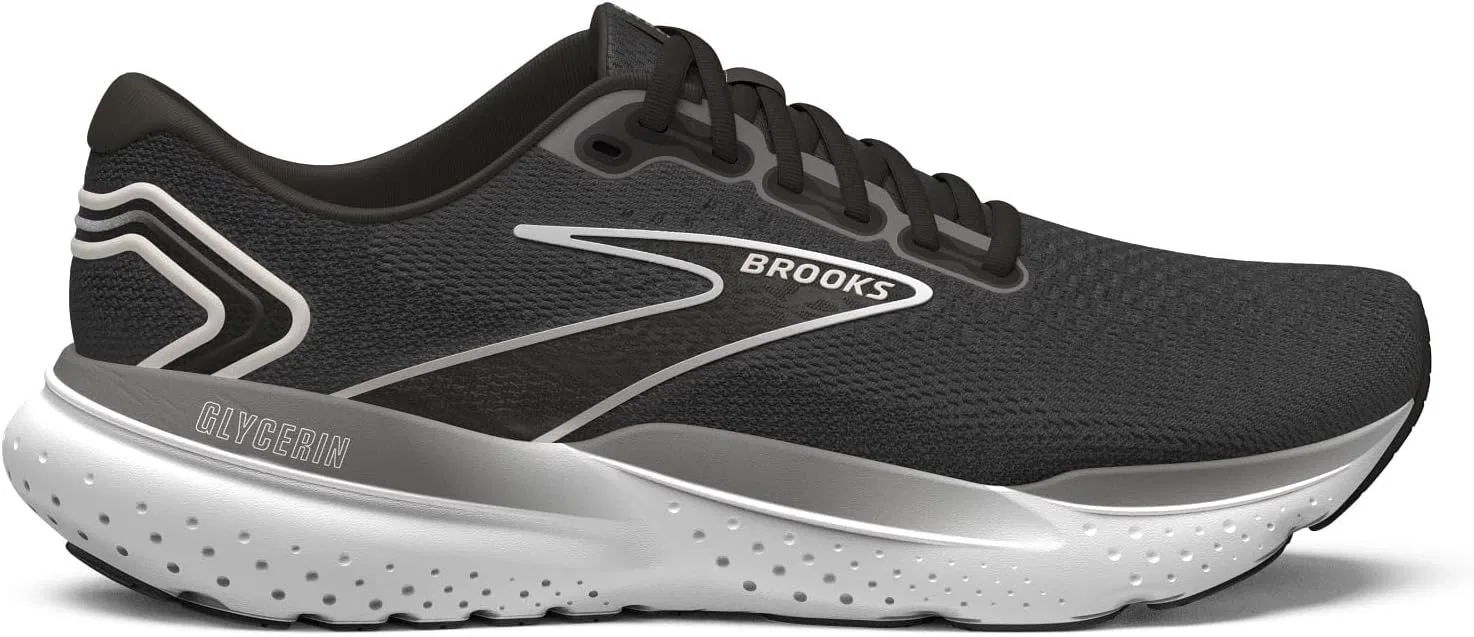Мужские нейтральные беговые кроссовки Brooks Glycerin 21, Black / Grey / White — фото 2