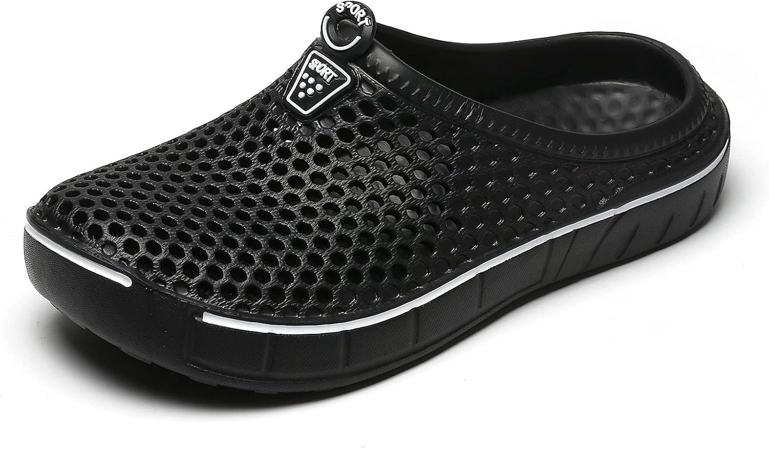 

Женские садовые сабо FLIOZY, мужские пляжные туфли для воды, тапочки-сандалии, дышащие повседневные легкие уличные прогулочные туфли, унисекс, черный