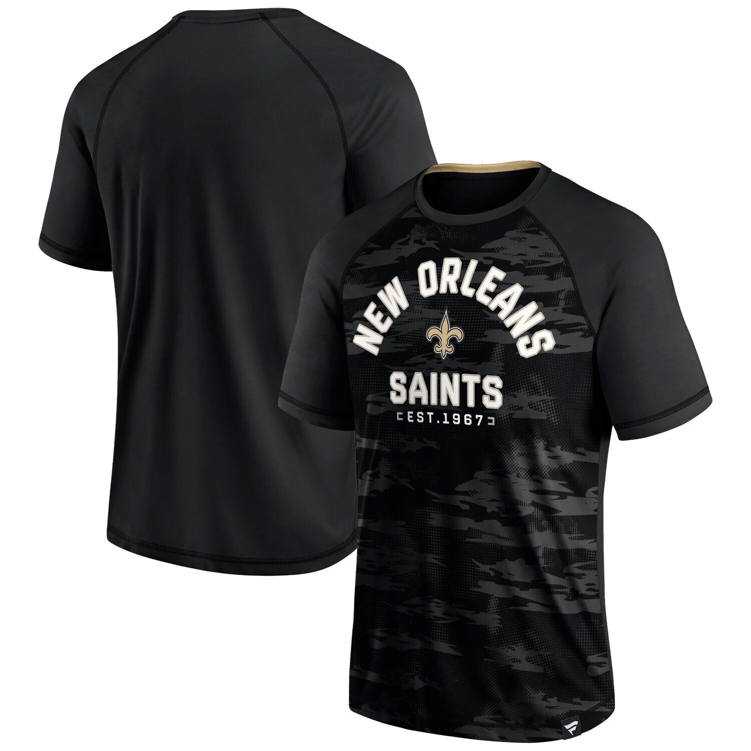

Мужская черная футболка с логотипом New Orleans Saints Hail Mary реглан Fanatics, Черный, Мужская черная футболка с логотипом New Orleans Saints Hail Mary реглан Fanatics