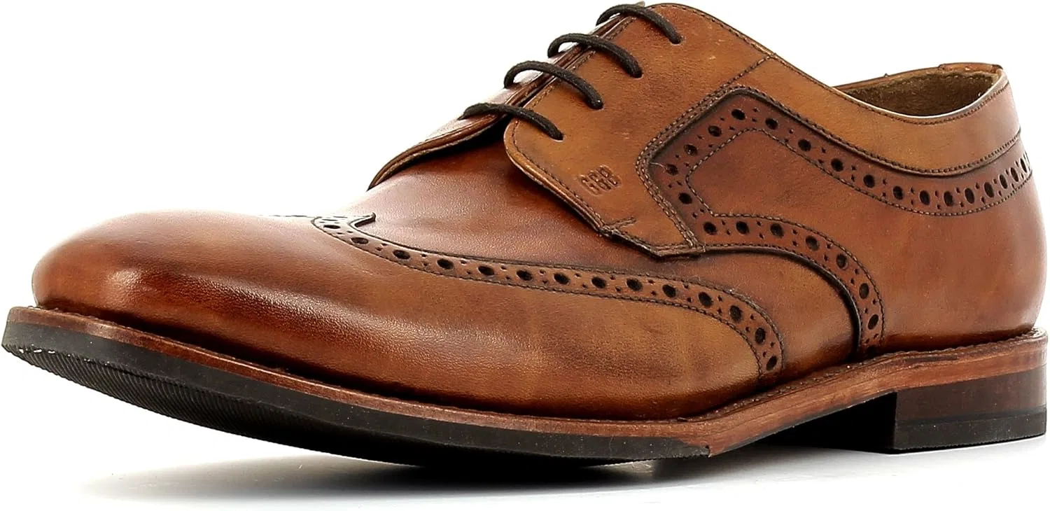 Мужские туфли-дерби Gordon & Bros. Gary 5343 Flex G Welted на шнуровке, с полной перфорацией, гибкой подошвой Goodyear Welted для идеального комфорта при беге, подходят для деловых встреч и отдыха, British Tan