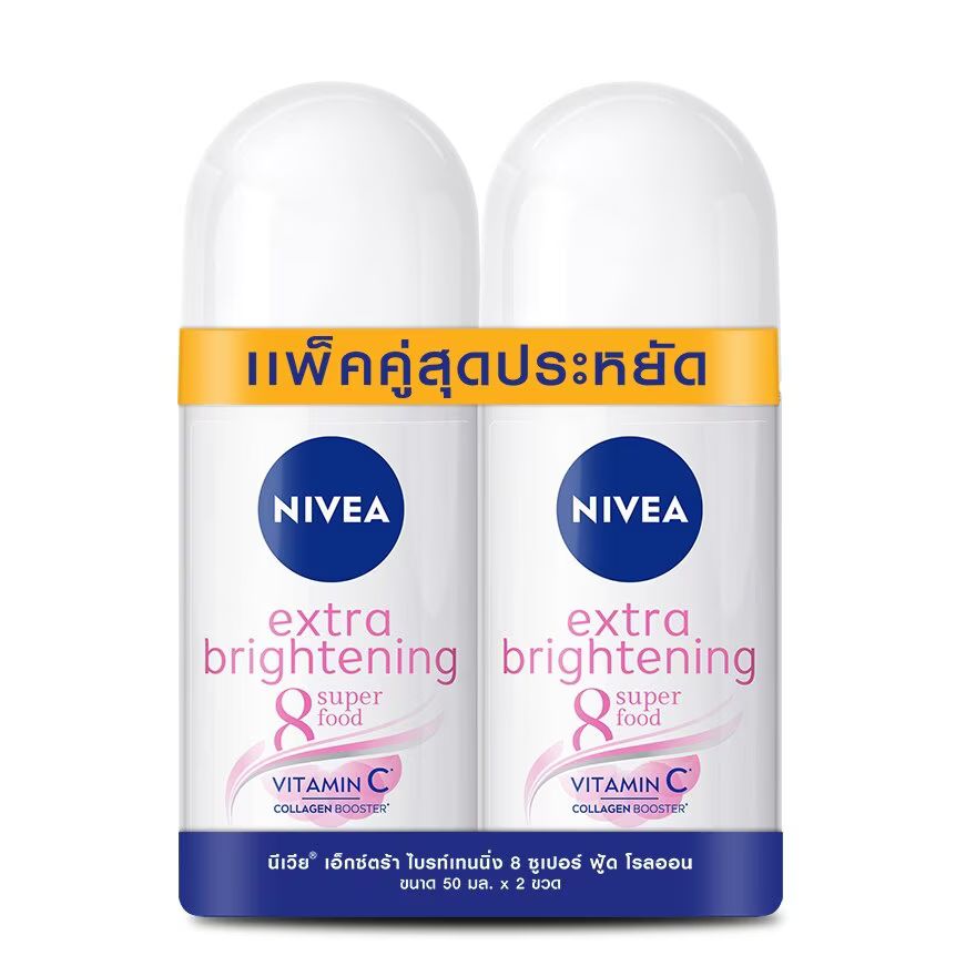 

Nivea Roll On Extra Brightening 8 Super Food 50 мл в двойной упаковке, Pink