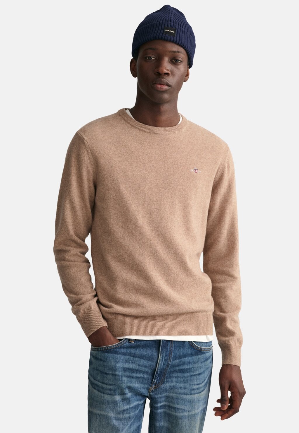 

Свитер SUPERFINE CREW NECK GANT, темно-песочный меланж, Бежевый, Свитер SUPERFINE CREW NECK GANT, темно-песочный меланж