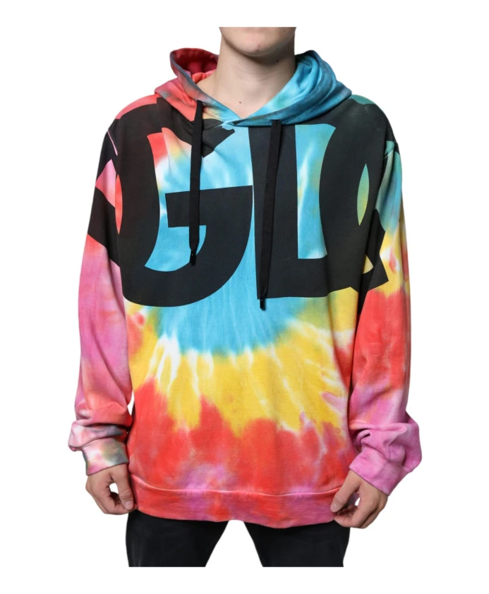 

Хлопковая толстовка с капюшоном и логотипом Tie Dyed Dolce & Gabbana, мультиколор