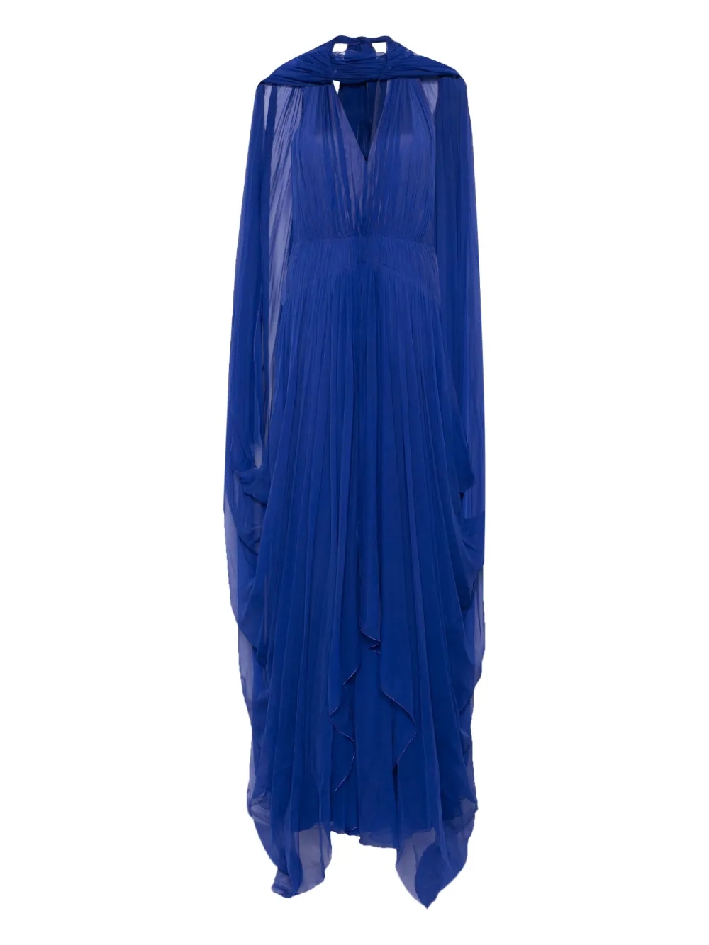 

Платье макси с кейпом Alberta Ferretti, синий