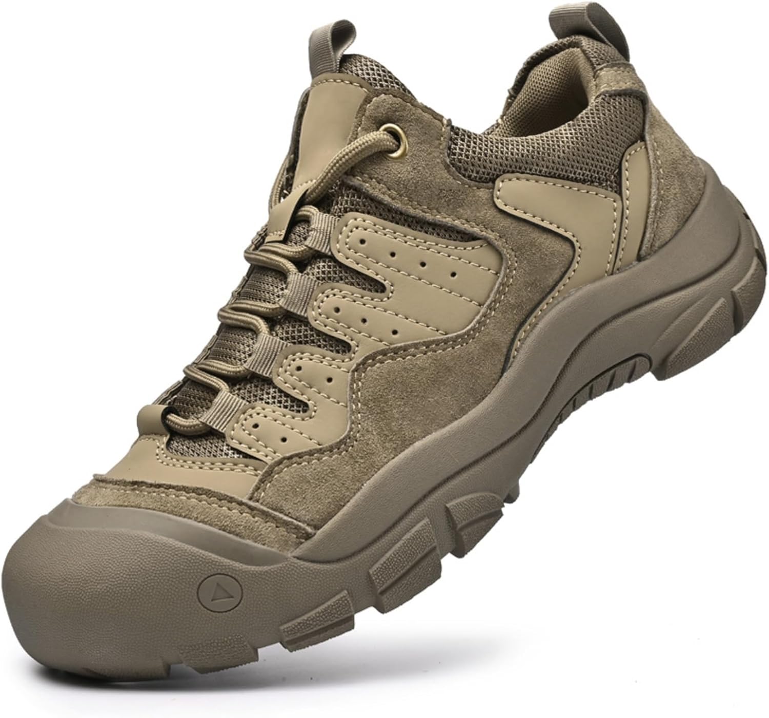 

Мужские треккинговые кроссовки из натуральной кожи, удобные, легкие, дышащие, с нескользящей подошвой, повседневные прогулочные кроссовки, шнуровка, низкий верх, для походов, повседневной носки, путешествий и кемпинга Yrzhgdl, хаки