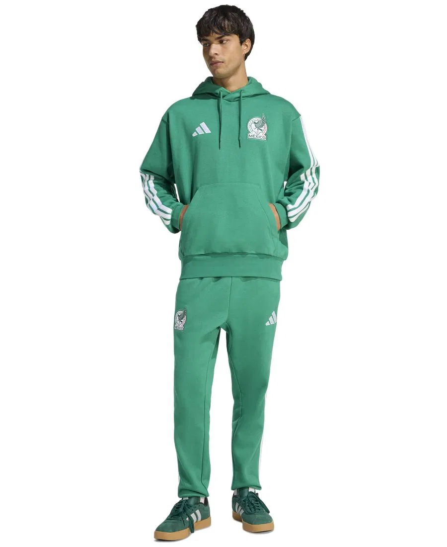 Мужская флисовая толстовка с капюшоном Adidas, зеленый — фото 2