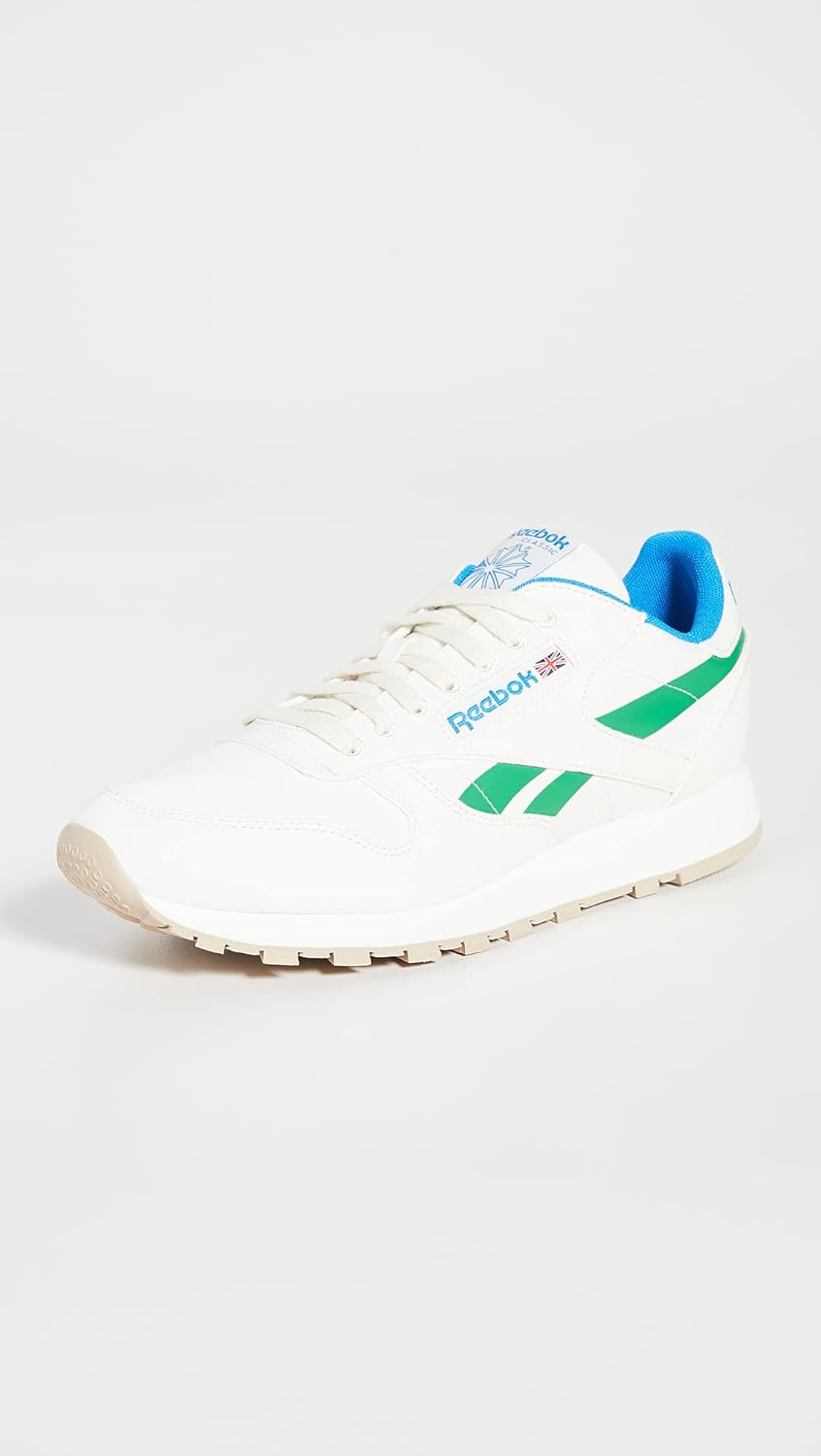 Кроссовки Reebok Classic Leather для мужчин, зеленый/синий — фото 2