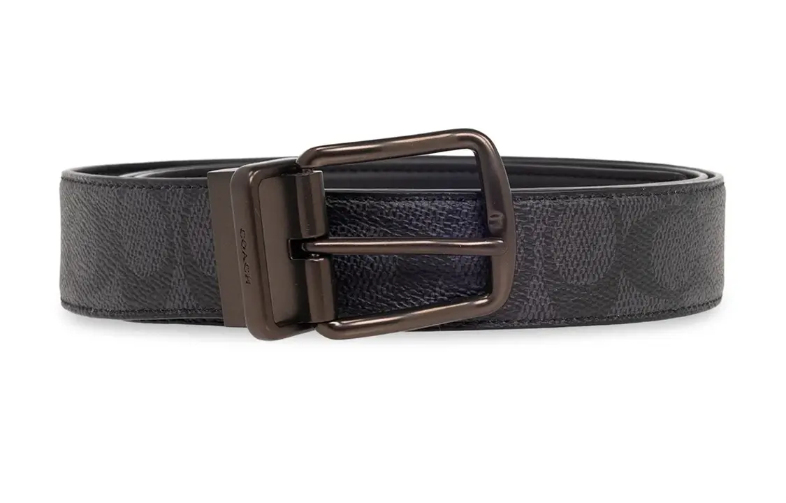 

COACH Кожаный мужской ремень черный 3 см, Black
