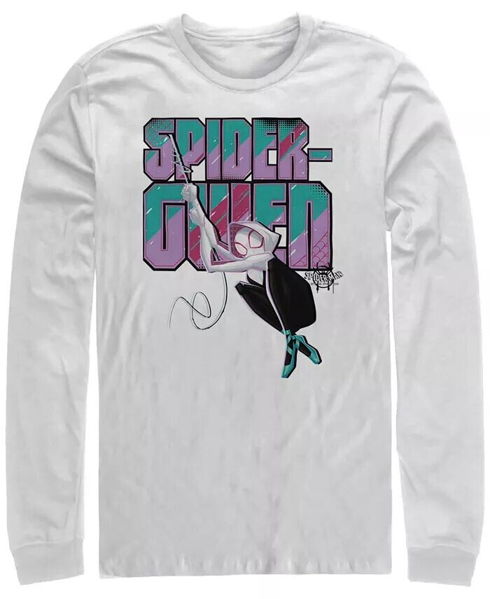 

Футболка с длинным рукавом для мужчин Marvel Spider-Man Into the Spider-Verse Spider-gwen Swinging Fifth Sun, белый