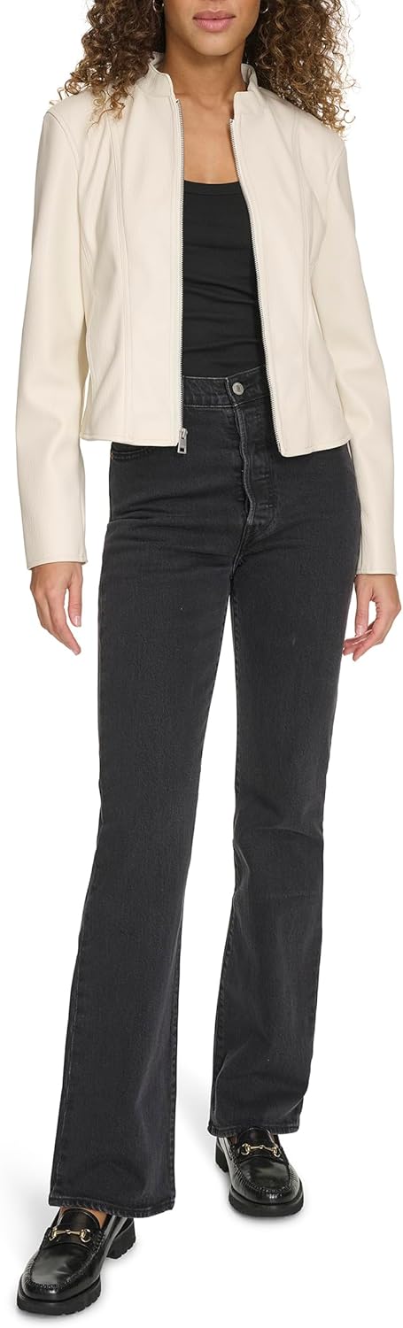 Женская куртка Levi's из искусственной кожи, бежевый — фото 2