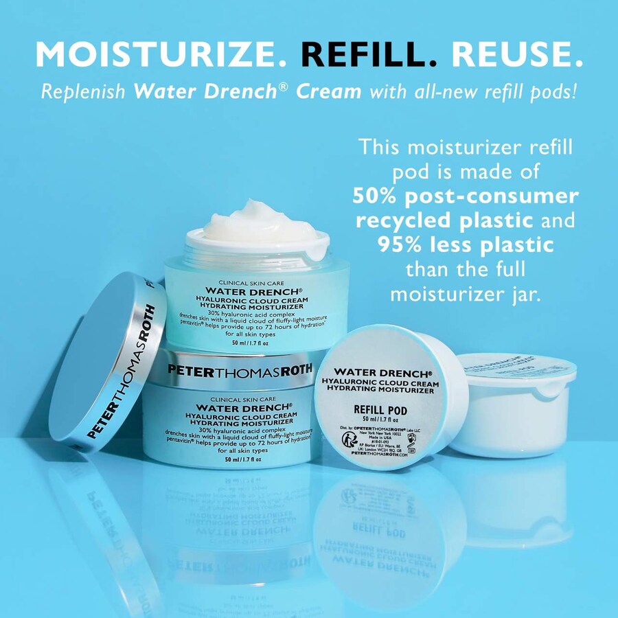Крем для лица Peter Thomas Roth — Увлажняющий Water Drench Hyaluronic Cloud Cream с гиалуроновой кислотой, сменный блок, 50 мл — фото 3