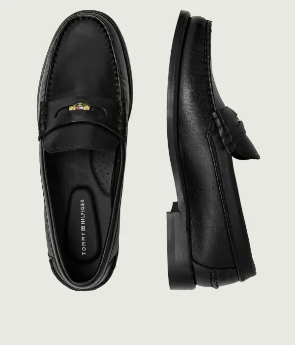 Кожаные лоферы Penny Crust Tommy Hilfiger, черный — фото 4