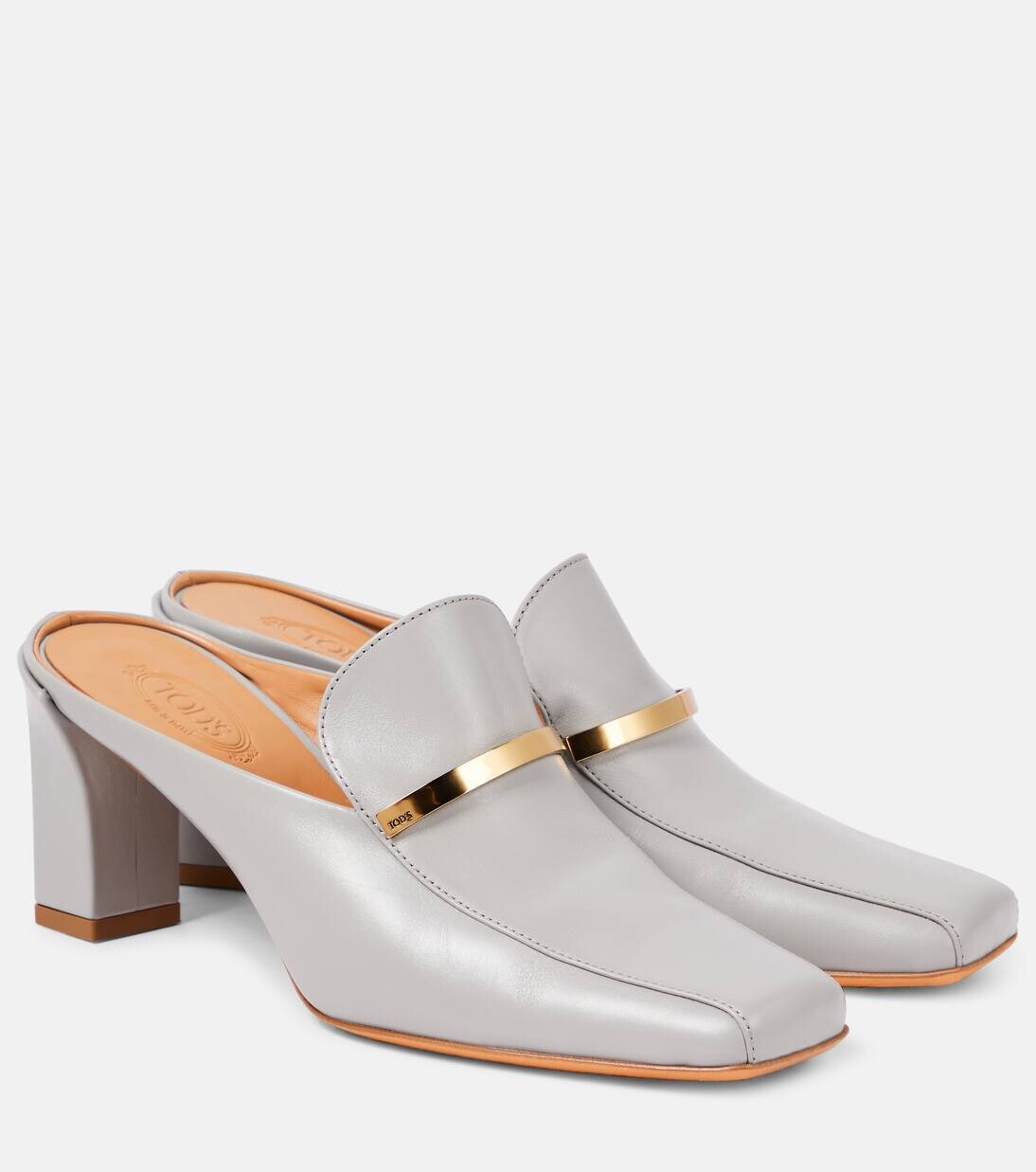 Кожаные мюли Tod'S, серый