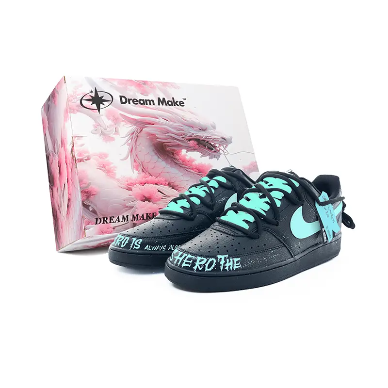 

Nike Court Vision 1 Blue Street Box Abrasion Resistant Low top Skateboard Shoes мужские черно-синие