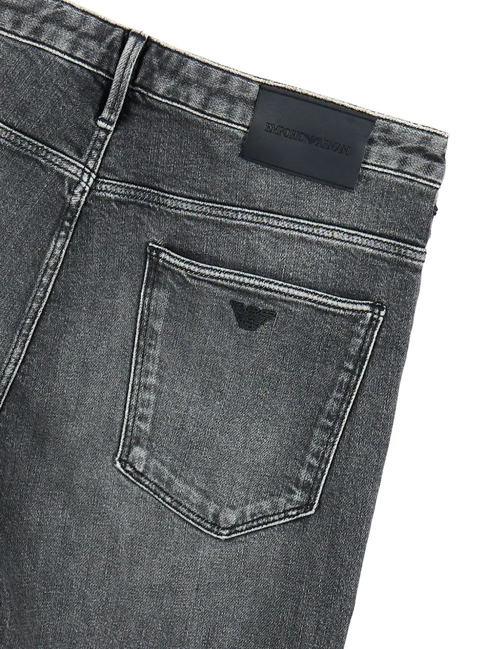 Узкие джинсы J06 с заниженной талией EMPORIO ARMANI, черный — фото 2