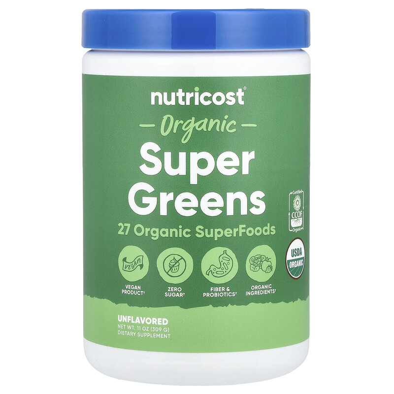 

Nutricost, Органическая суперзеленая, без добавок, 309 г (11 унций)