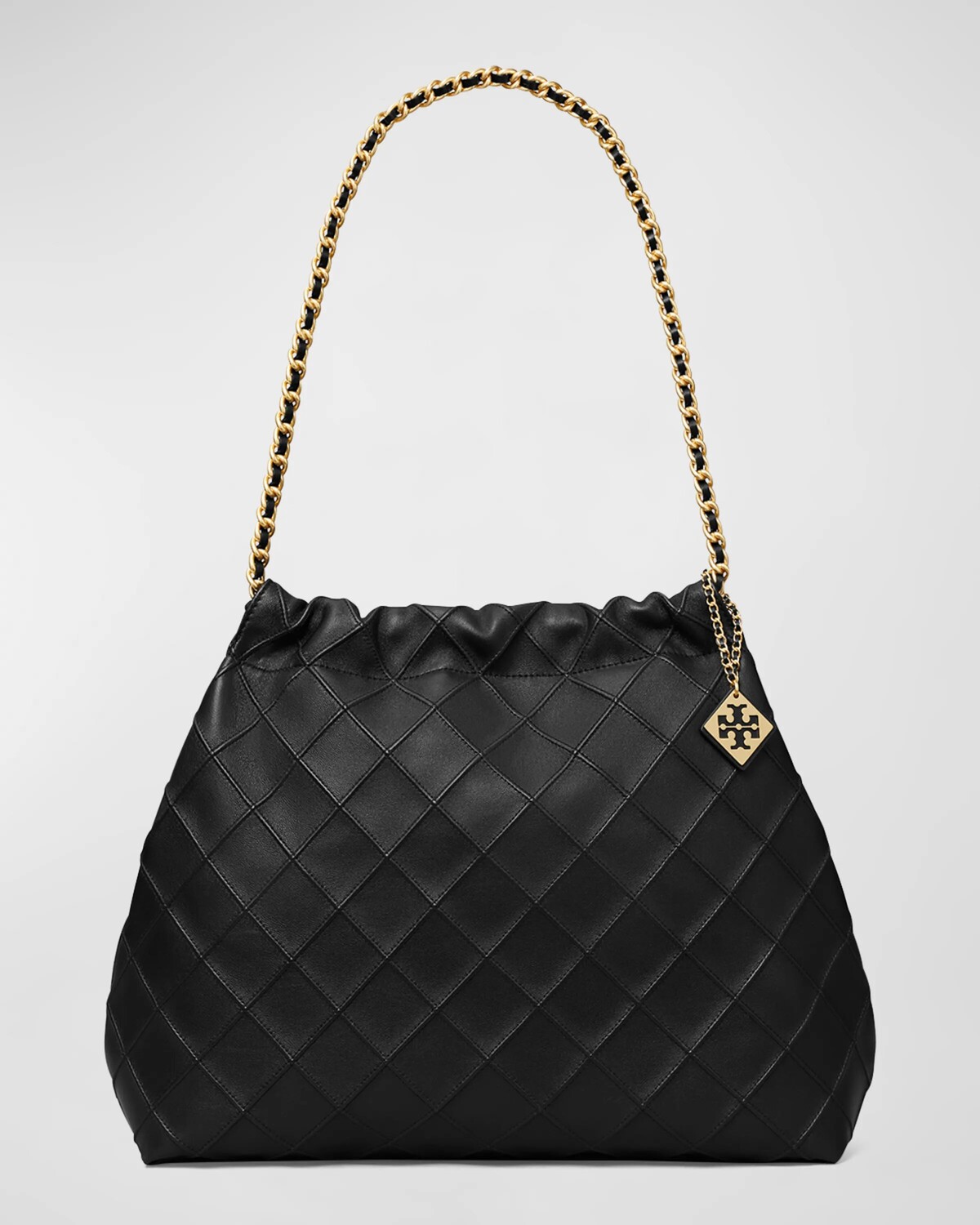 

Кожаная сумка-хобо Fleming на шнурке Tory Burch, цвет Black