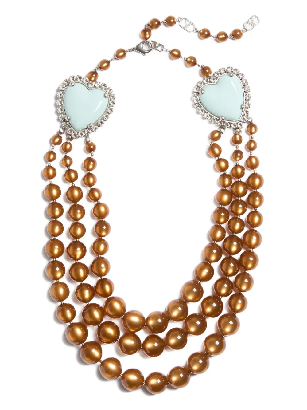 

Колье Coeur Hyperbole с декором в форме сердец Valentino Garavani, серебряный