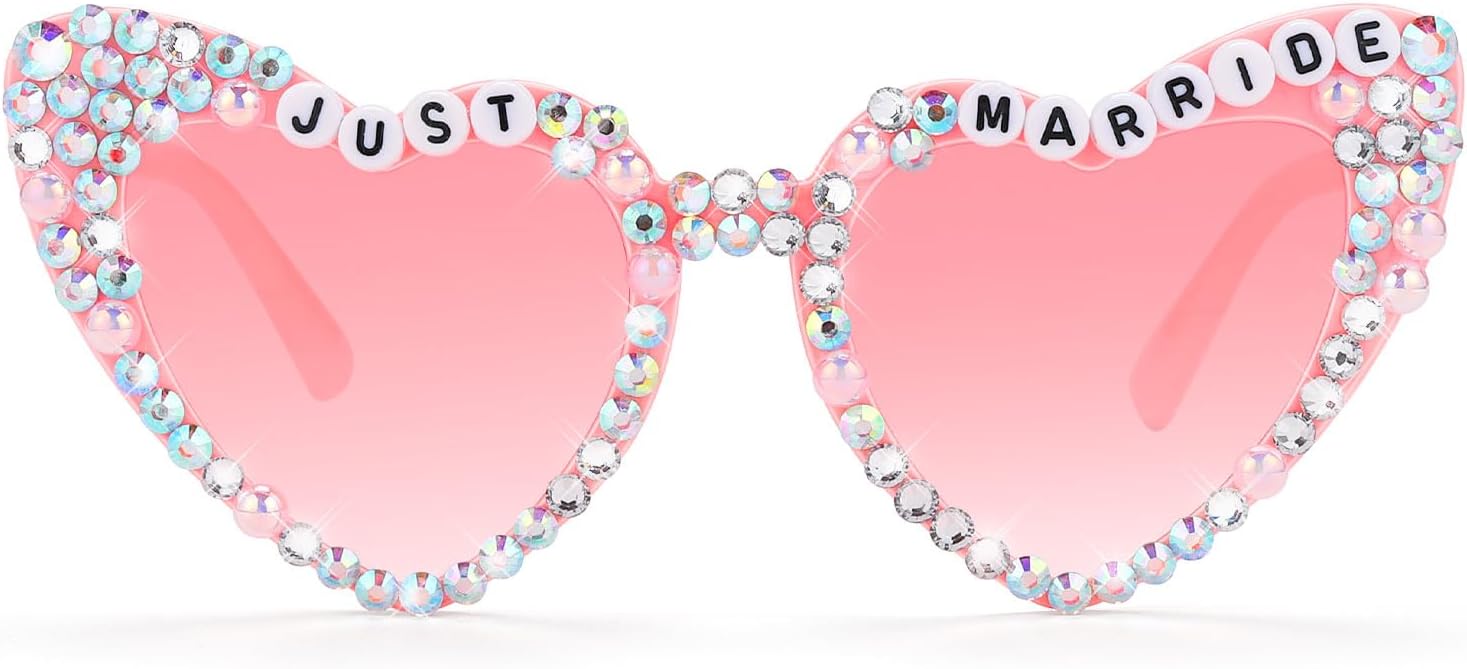 

Розовые солнцезащитные очки Etercycle, сувениры для девичника "Молодожены", солнцезащитные очки в форме сердца для женщин, модные солнцезащитные очки со стразами, свадебные подарки, Diamond Pink