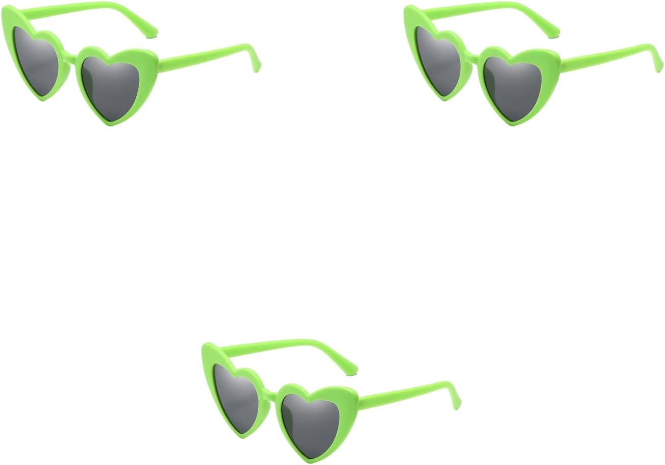 

Солнцезащитные очки в форме сердца для женщин, разноцветные очки в форме сердца для детей/девочек/подростков/вечеринок/хип-хопа ooibnn, Green-3pairs (Expensive in Shipping)