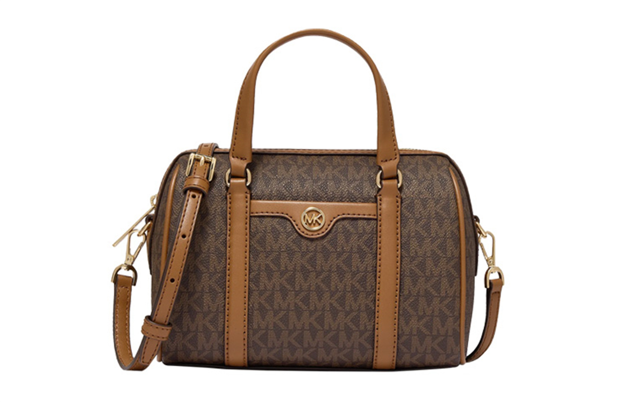 

MICHAEL KORS Дорожная сумка из искусственной кожи, сумка через плечо, цвет «трубы», темно-коричневый/желудевый