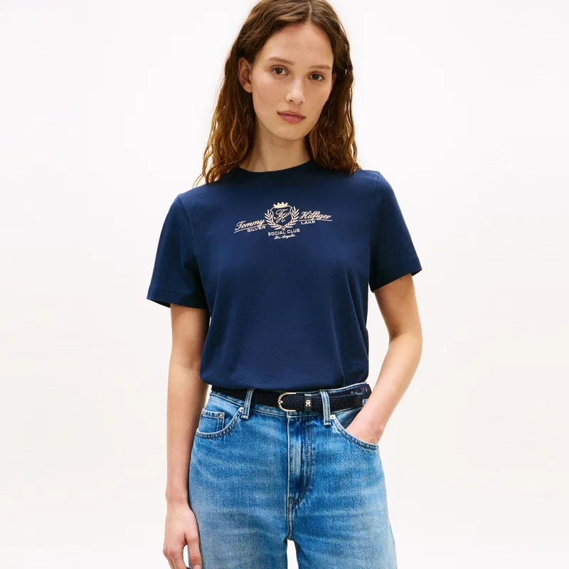 Футболка с круглым вырезом Tommy Hilfiger Navy Blue — фото 4