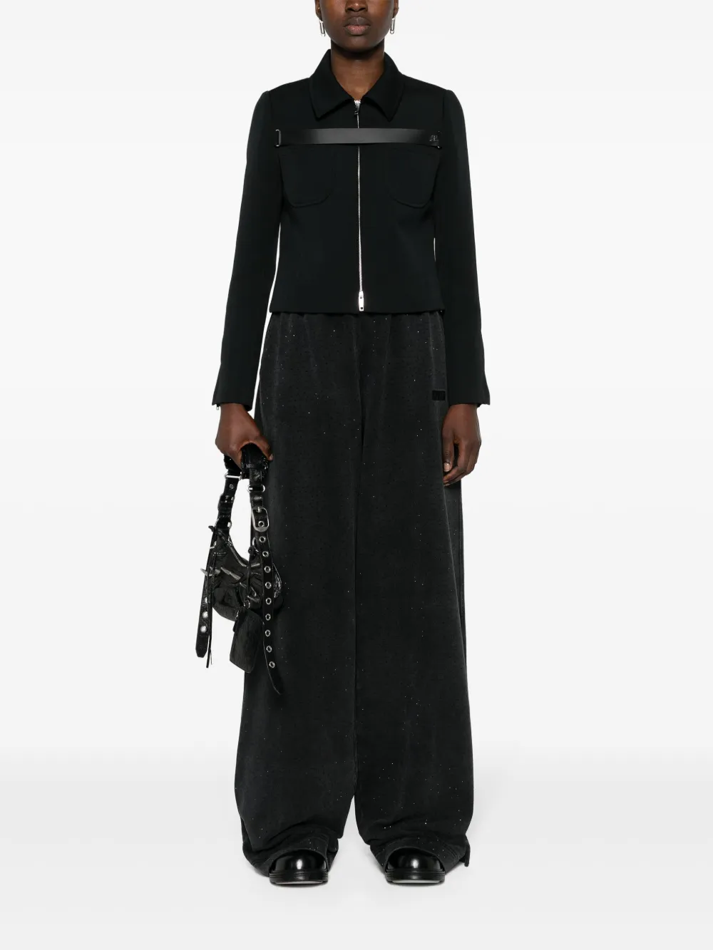 Спортивные брюки с кристаллами Vetements, черный — фото 3