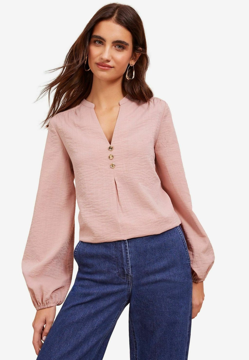 

Блуза REGULAR FIT - LONG SLEEVE NOTCH NECK Friends Like These, розовый