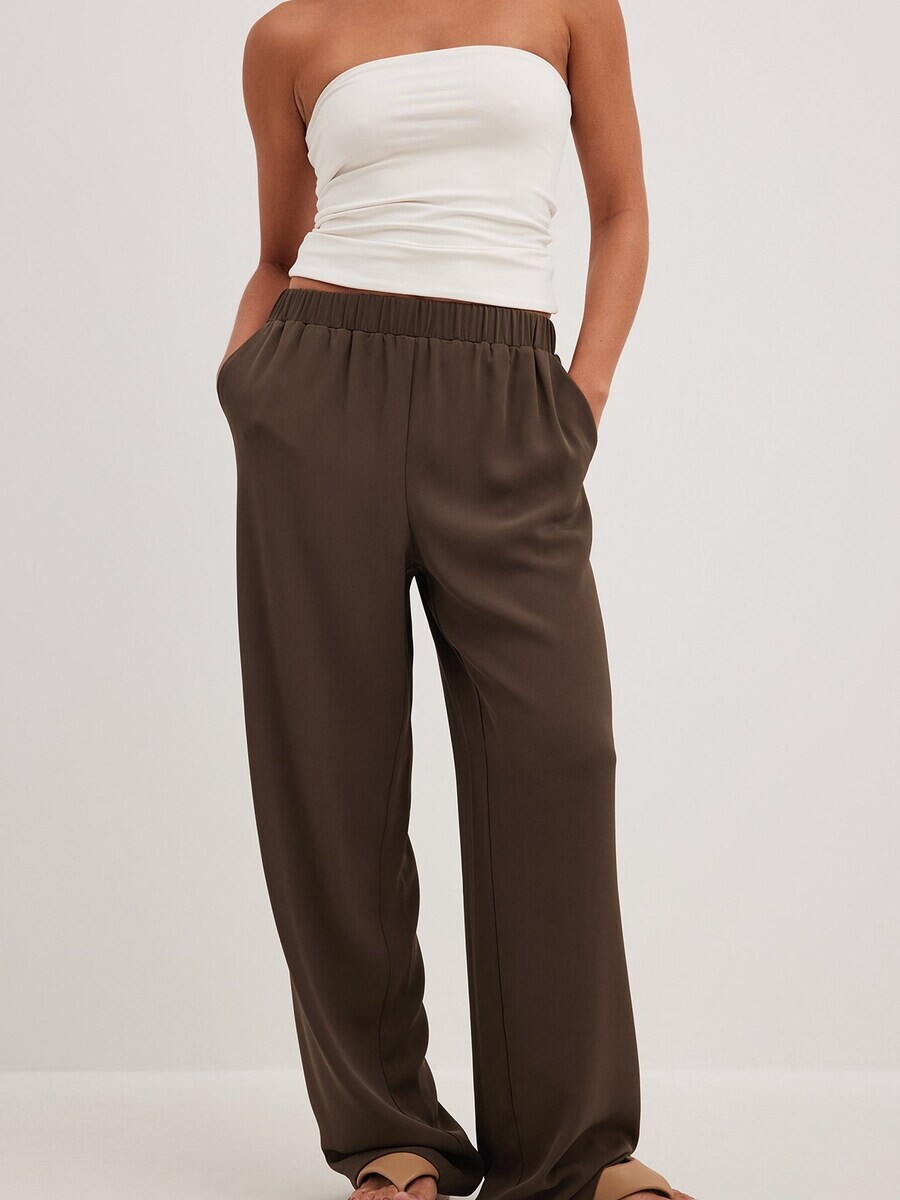 

Тканевые брюки NA-KD Regular Pants, коричневый