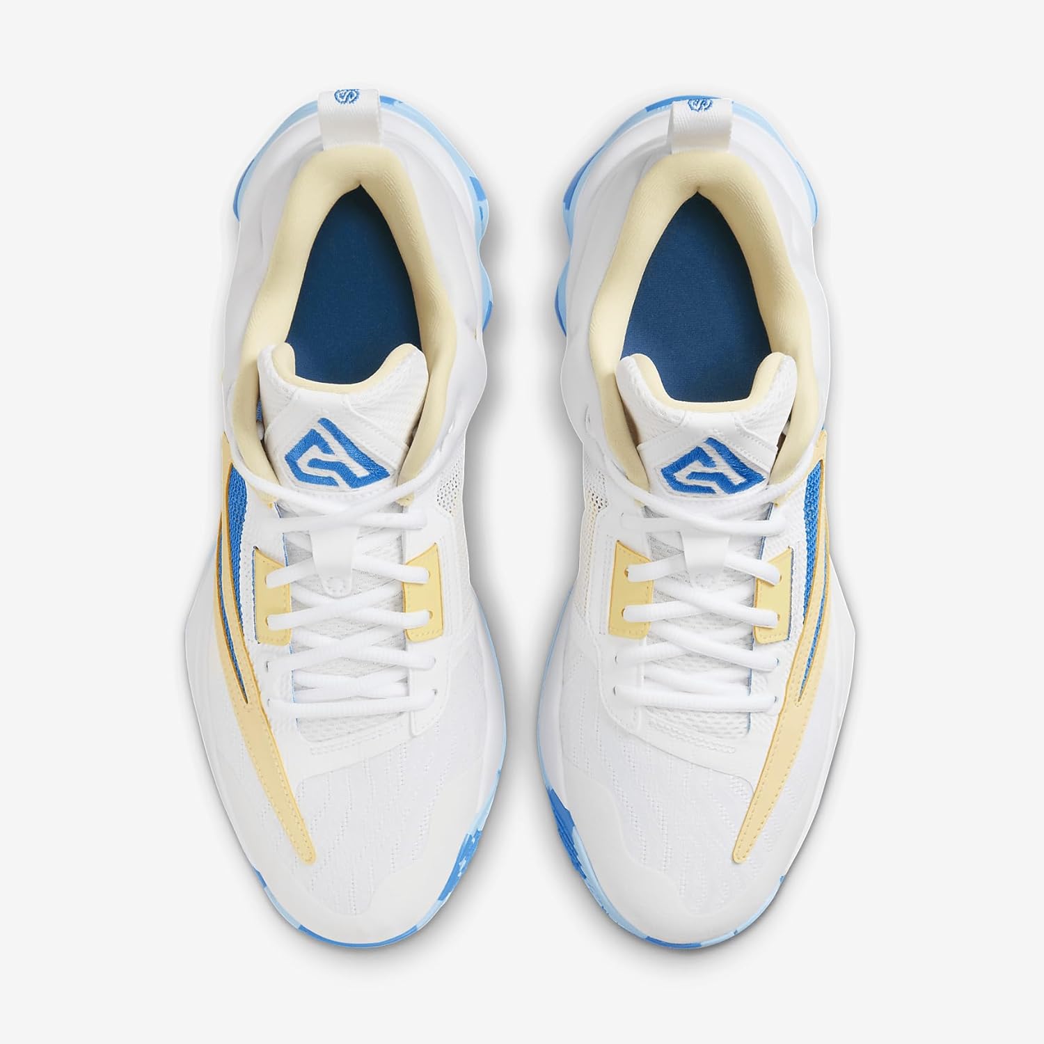 Мужские кроссовки Nike, три четверти высоты, белый/желтый/оранжевый — фото 4