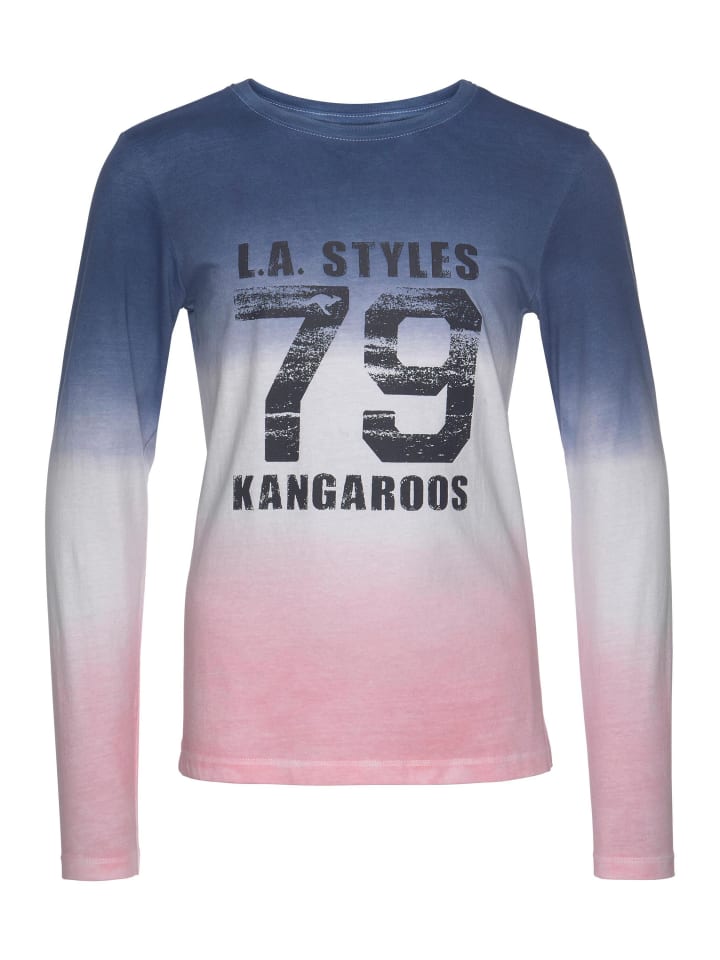 

Рубашка с длинными рукавами темно-синего и розового цветов Kangaroos