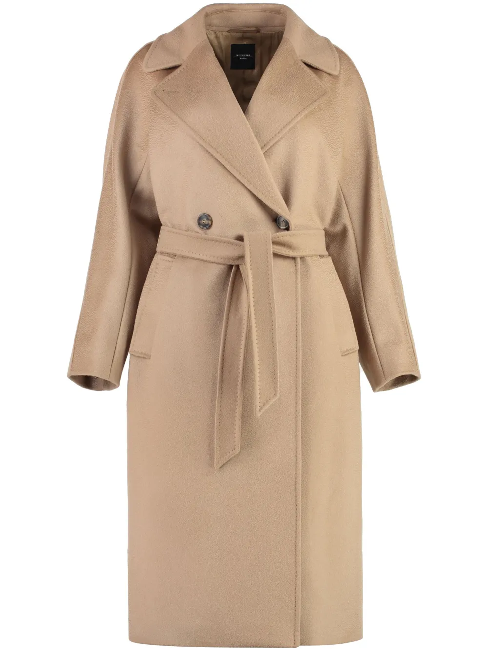 

Шерстяное пальто с поясом Weekend Max Mara, нейтральный