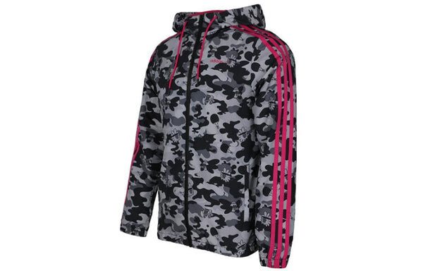 Куртка neo m radio w wb camouflage hooded sports jacket black Adidas, черный — фото 3