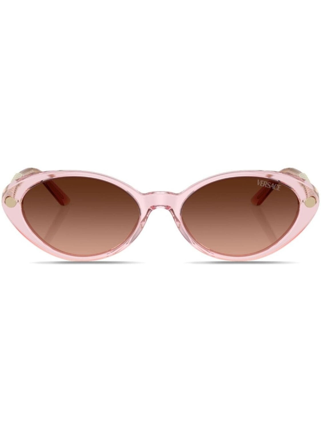 

Versace Eyewear солнцезащитные очки в овальной оправе с декором Greca, розовый