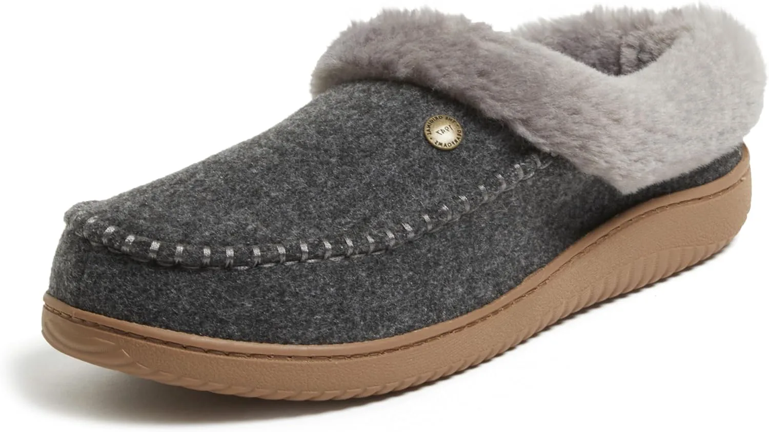 

Мужские домашние шлепанцы Dearfoams Baro с мемори-пеной для дома и улицы, серый