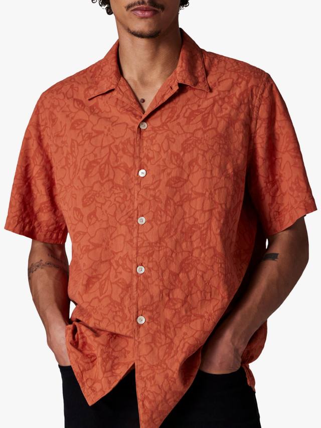 

Хлопковая рубашка Regular Fit с цветочным принтом Paul Smith, Orange