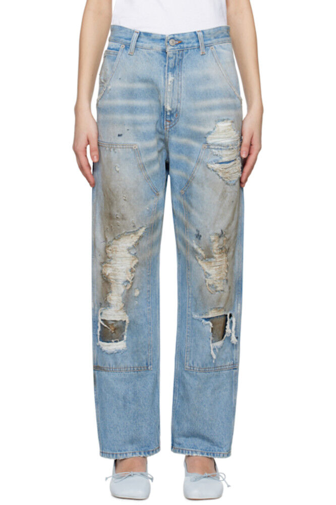 

Синие джинсы с пятью карманами MM6 Maison Margiela